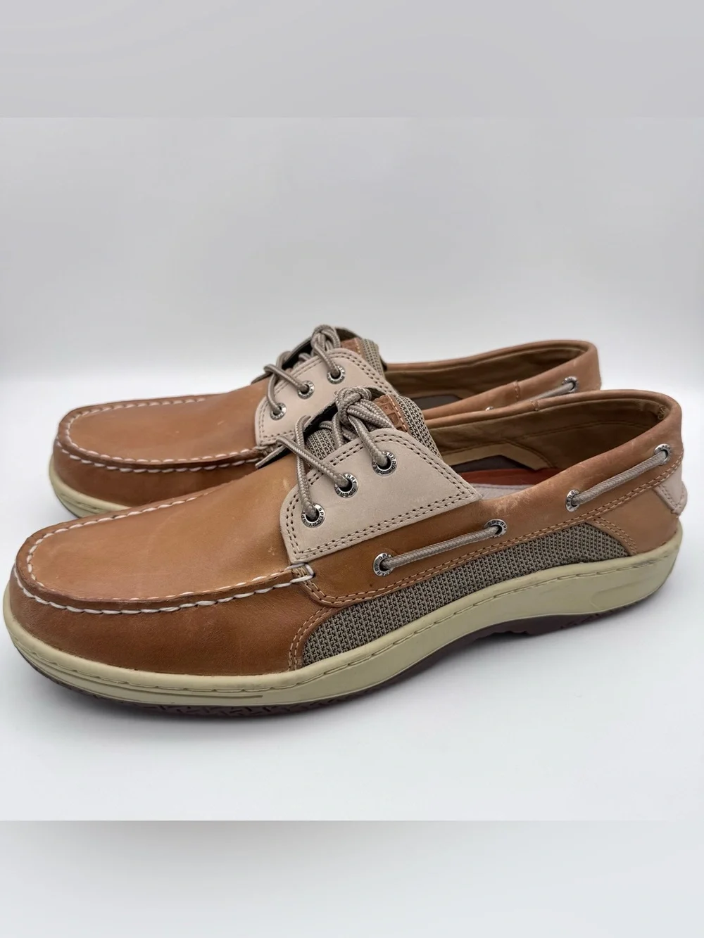 Sperry Top-Sider Billfish 3-Eye Boat Shoes 0799023 Light Brown Leather Men 13 M